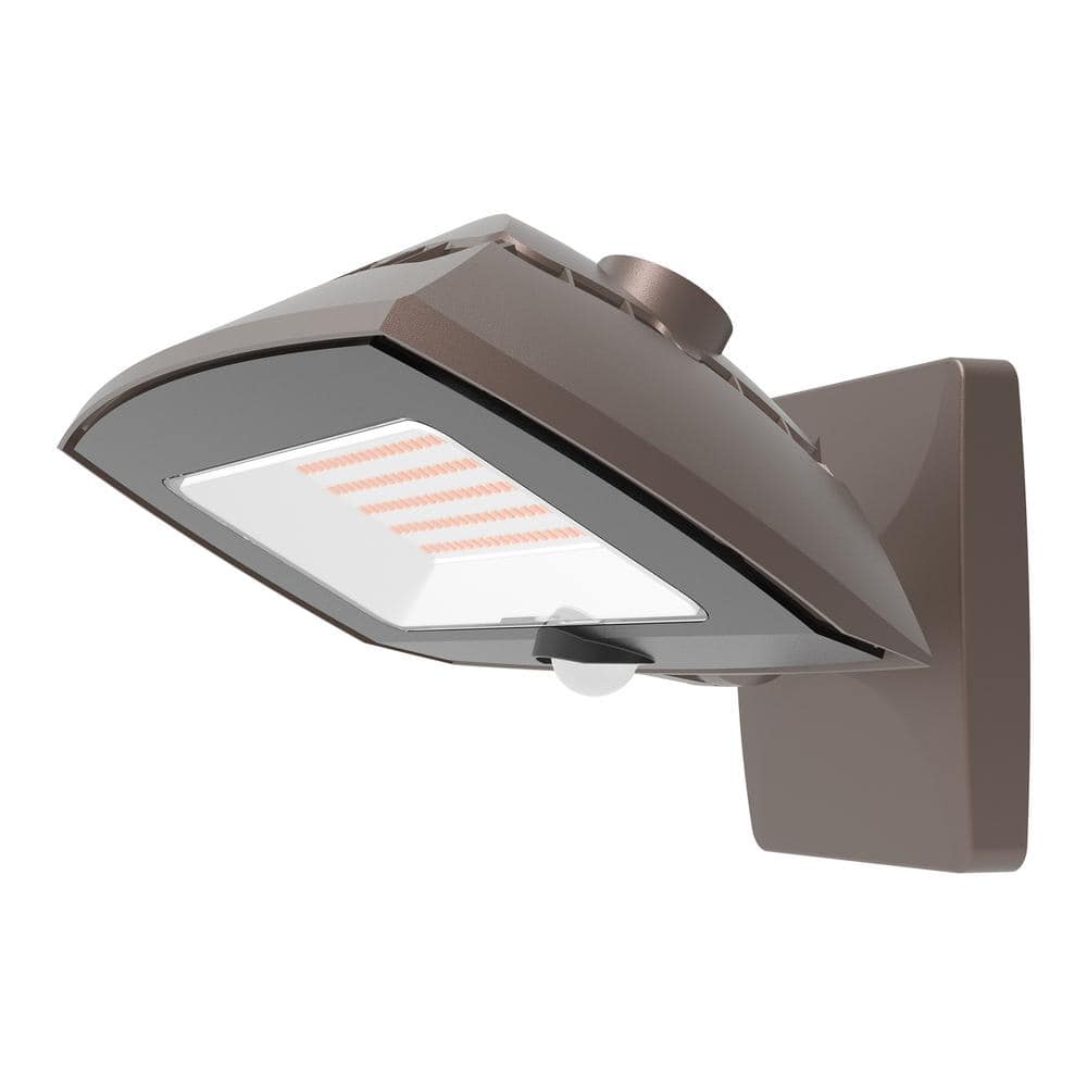 ARFL 400-Watt Equivalent, 8000 Lumens, Selectable CCT, Integrated LED, Arch Wall Flood Light with Motion, Bronze - Hercitys