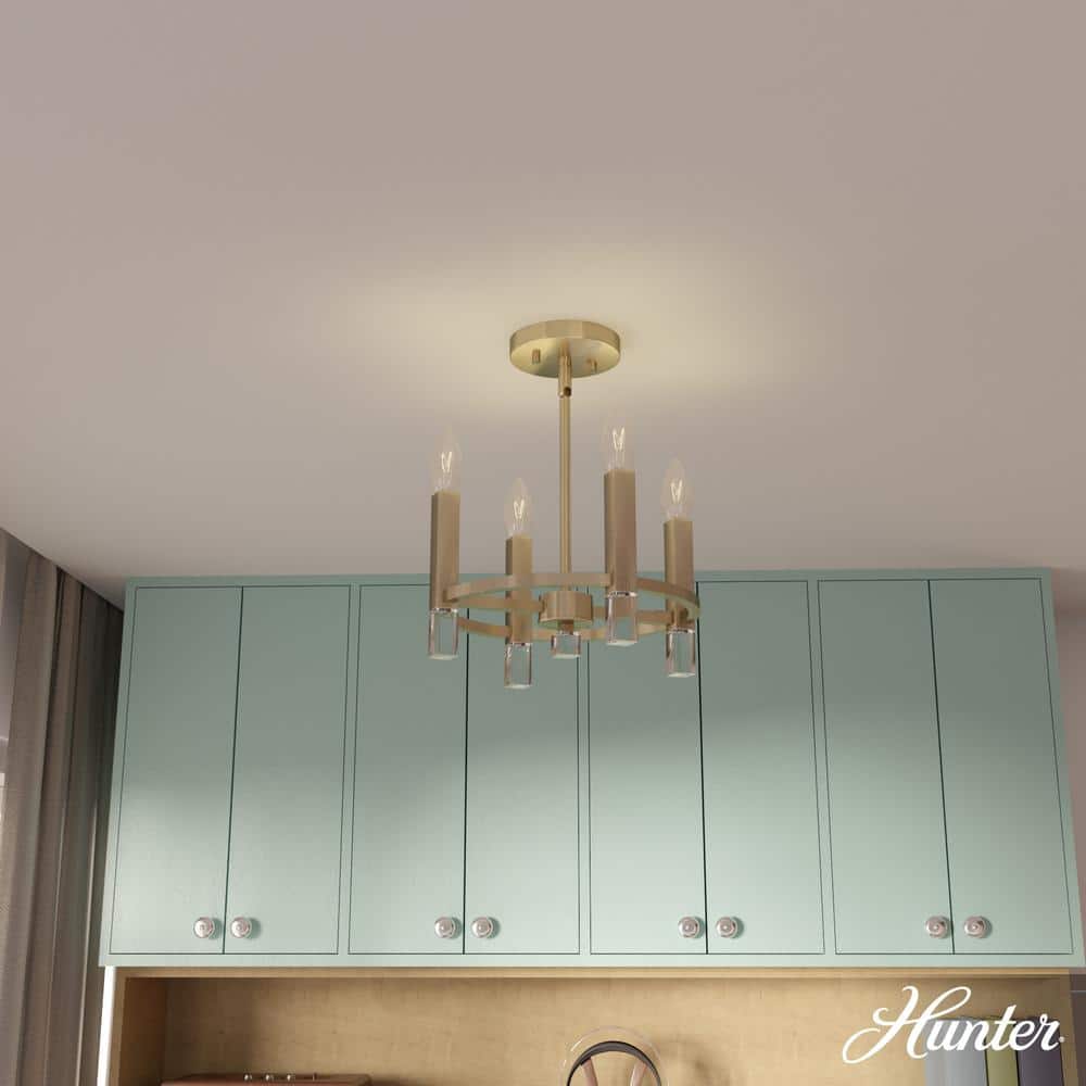 Sunjai 12.25 in. 4-Light Alturas Gold Semi-Flush Mount - Hercitys