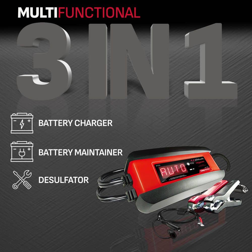 Automotive 6 Volt and 12 Volt 3 Amp Fully Automatic Battery Charger and Maintainer - Hercitys