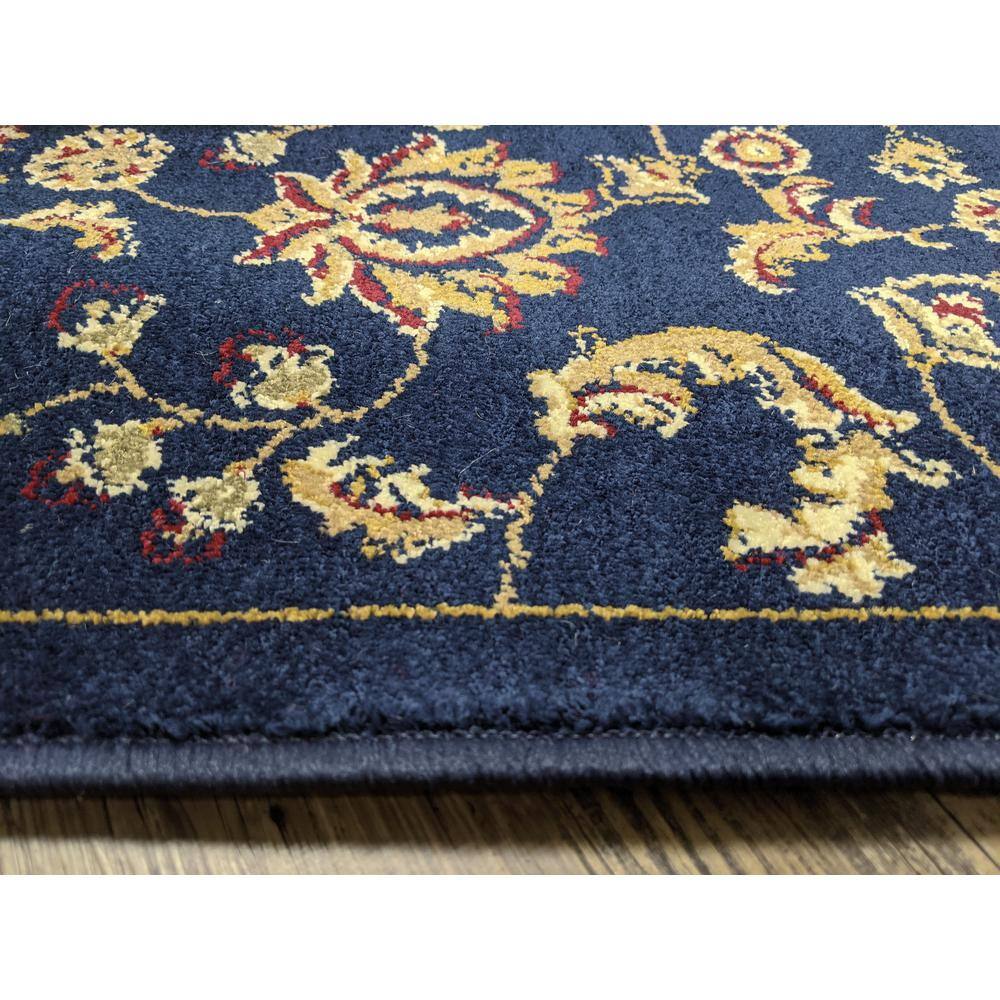 Como Navy 5 ft. x 7 ft. Transitional Floral Scroll Area Rug - Hercitys