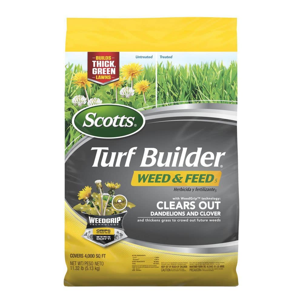 Turf Builder 11.32 lbs. 4,000 sq. ft. Weed and Feed5, Weed Killer Plus Lawn Fertilizer - Hercitys