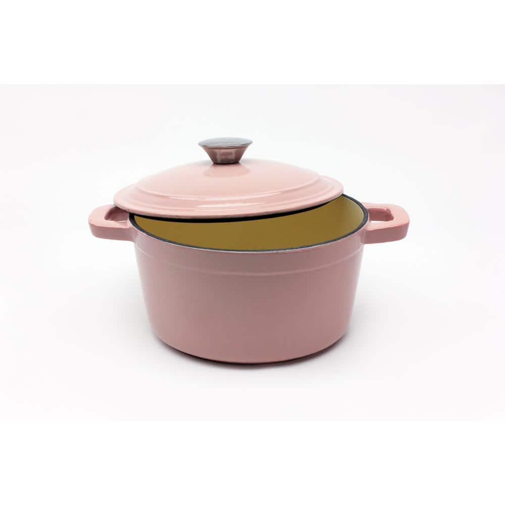 Neo 3 qt. Round Cast Iron Dutch Oven in Pink with Lid - Hercitys