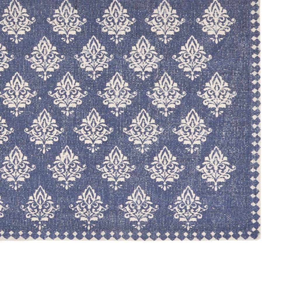 Fairytale Royal Blue/Cream 19 in. x 13 in. Motif Bordered Placemat (Set of 4) - Hercitys