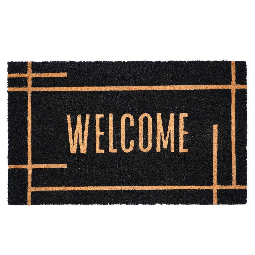 Modern Black Welcome Doormat 17″ x 29″ - Hercitys