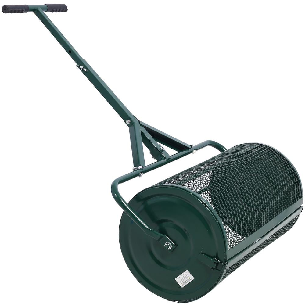 Peat Moss Spreader 24 in., Compost Spreader Metal Mesh, T shaped Handle for planting seeding - Hercitys