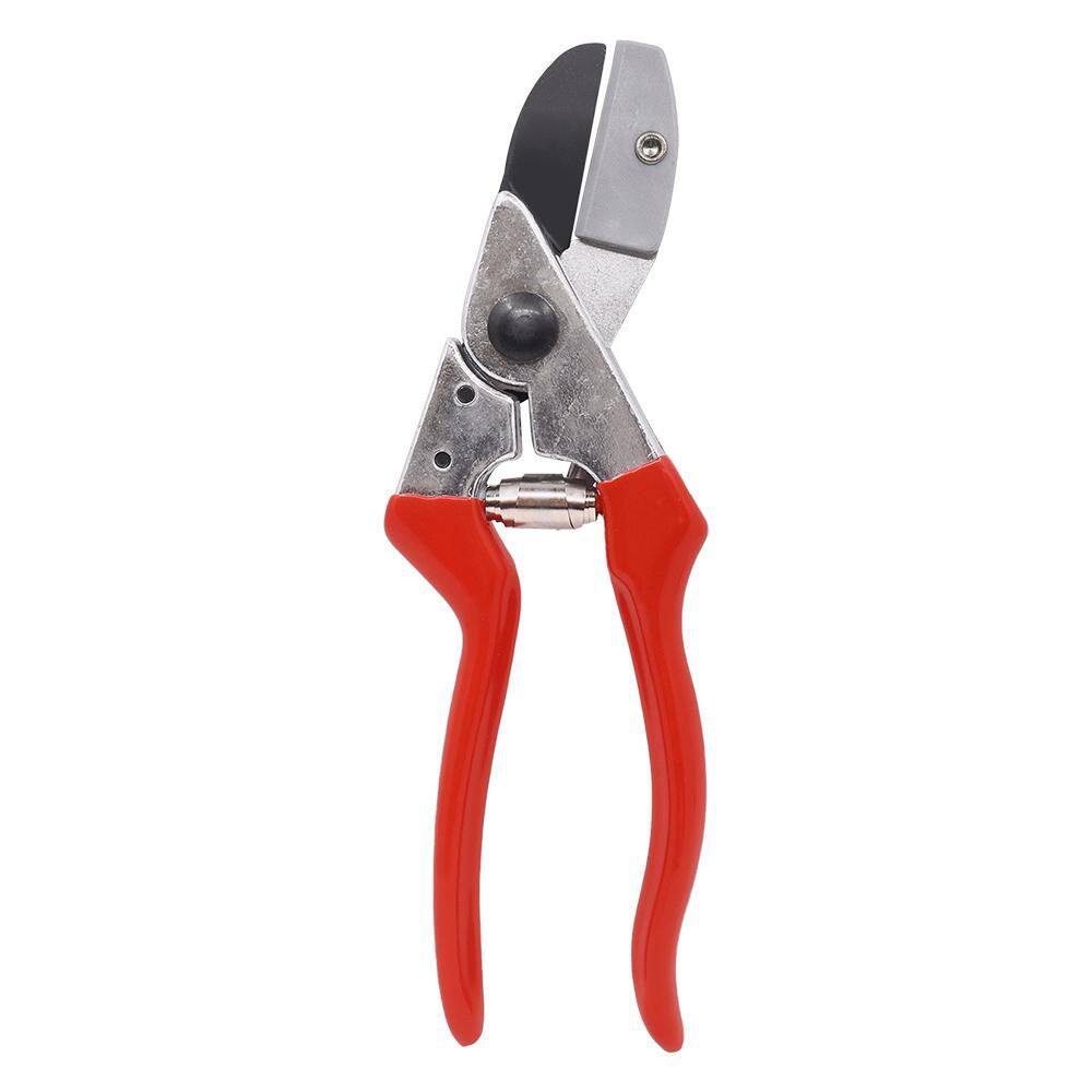 8.5 in. Steel Anvil Action Heavy-Duty Pruner with Red Handles - Hercitys