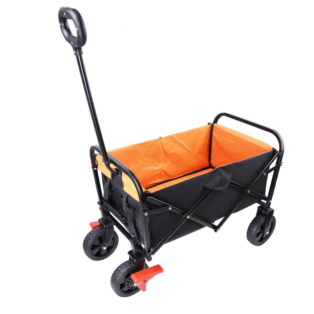 9.63 cu. ft. Mini Steel Folding Wagon Shopping Beach Garden Cart - Hercitys