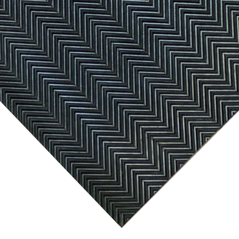 Fish-Bone 3 ft. x 15 ft. Black Thermoplastic Rubber Garage Flooring Rolls - Hercitys