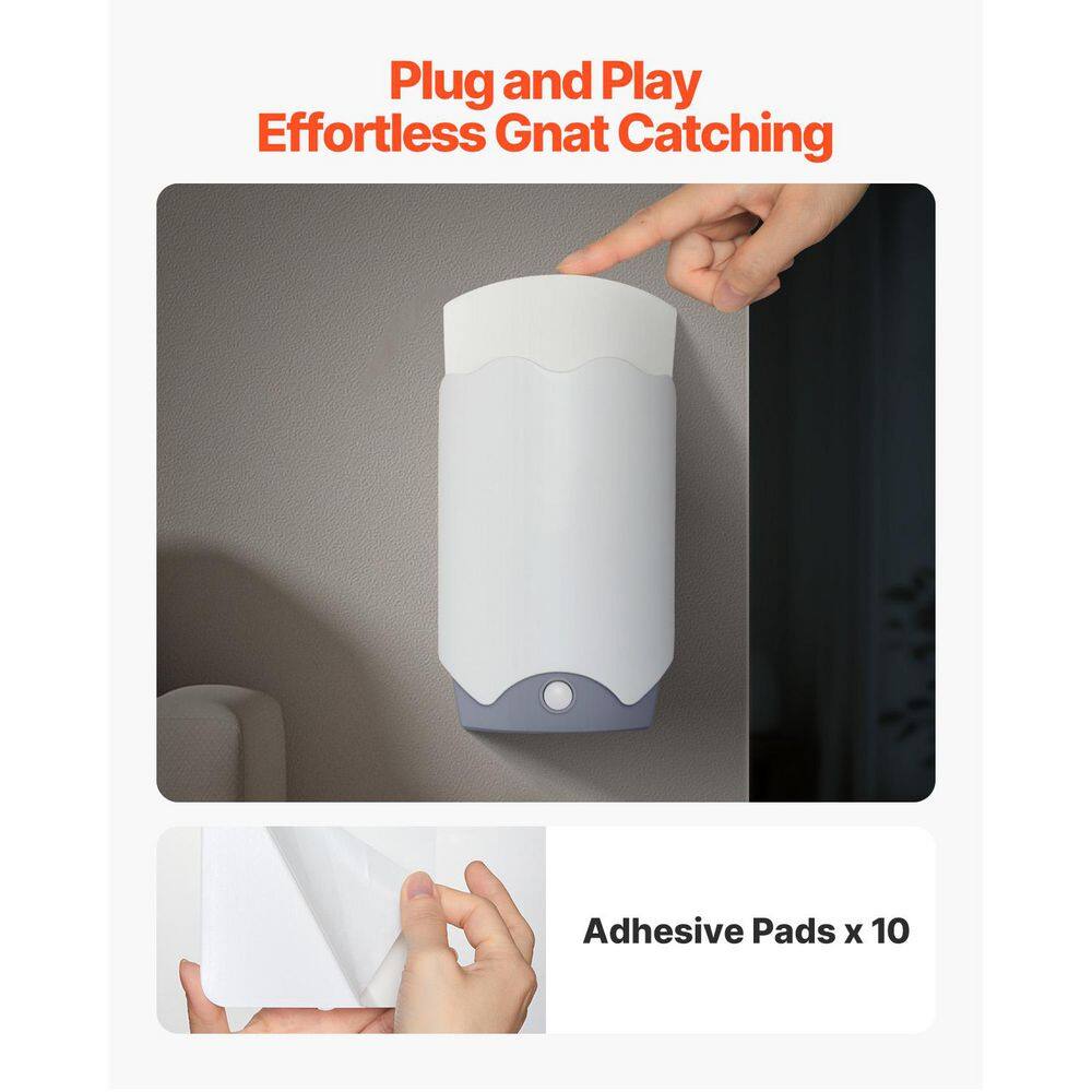 Fly Trap Plug-in Gnat Killer Plug and Play Indoor Skeeter Zapper with Blue-Violet Light & 10 Sticky Glue Boards - Hercitys