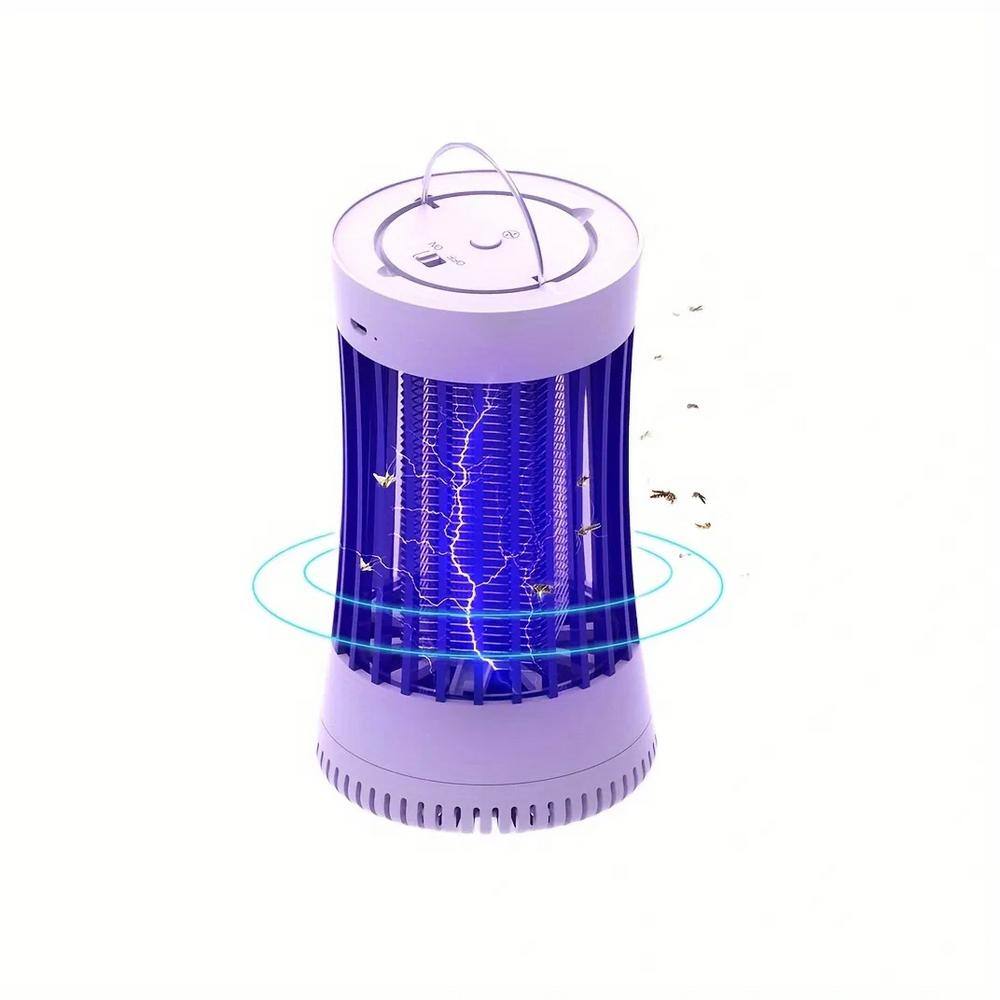 Indoor/Outdoor Purple Light Mosquito Trap, Electric Mosquito Killer Bug Zappers with Fan Suction in White - Hercitys