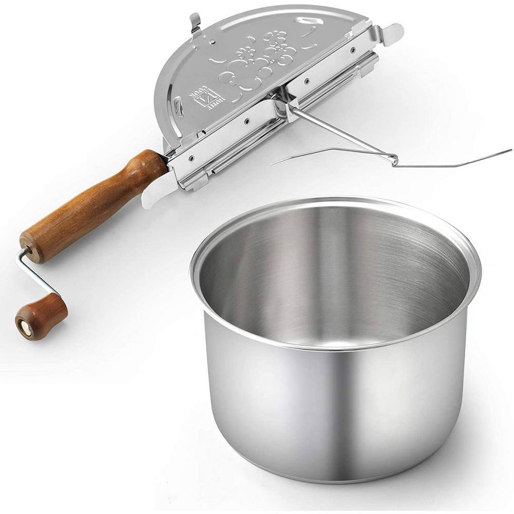 6 qt. Silver Stainless Steel Popcorn Popper - Hercitys