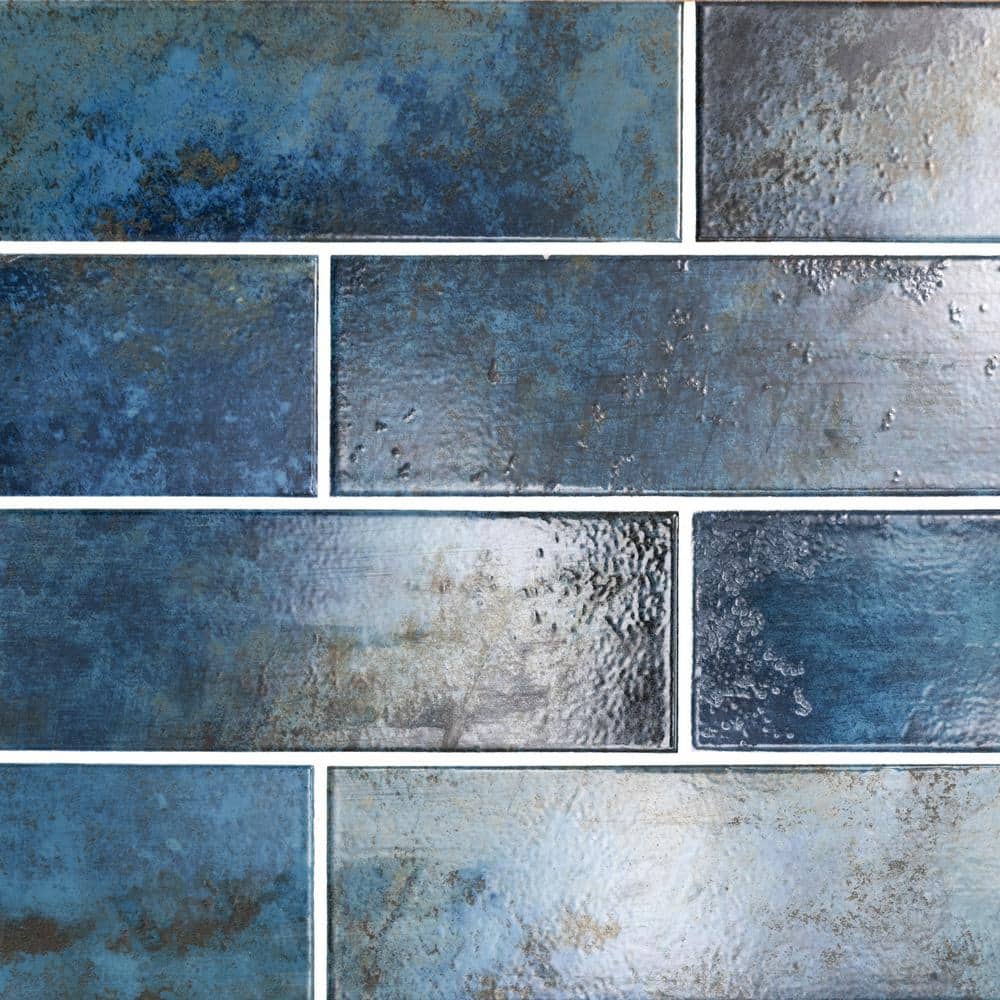 Marza Cobalt 4 in. x 12 in. Glossy Ceramic Subway Wall Tile (11.22 sq. ft. / case) - Hercitys