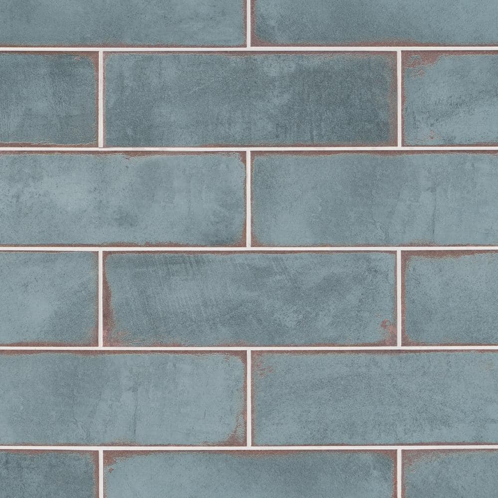 Santa Fe Blue 3.93 in. x 11.96 in. Polished Ceramic Wall Tile (10.76 sq. ft./Case) - Hercitys