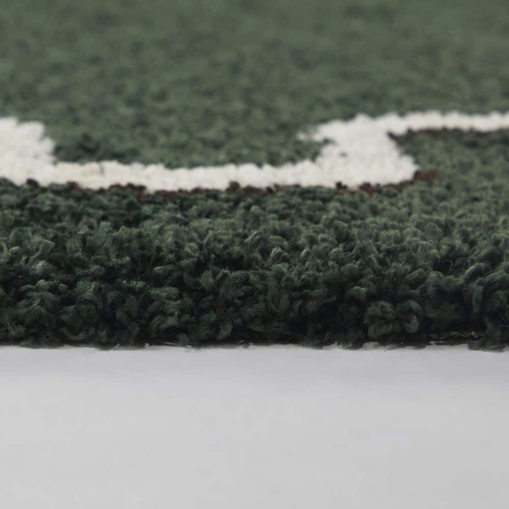 Binford Green 5 ft. 3 in. x 7 ft. Border Area Rug - Hercitys