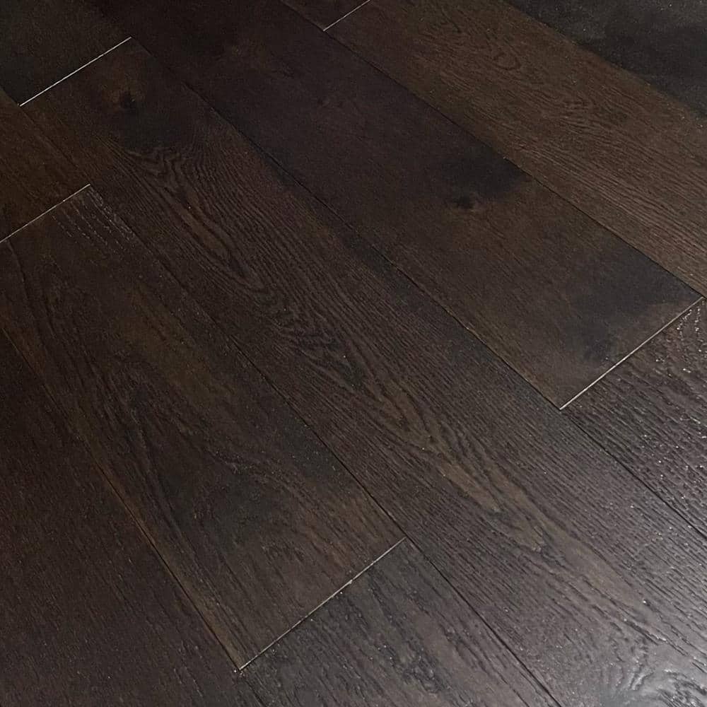 Caramel Oak 3/8 in. T x 6.5 in. W Tongue and Groove Wire Brushed Engineered Hardwood Flooring (31.97 sq.ft./case) - Hercitys