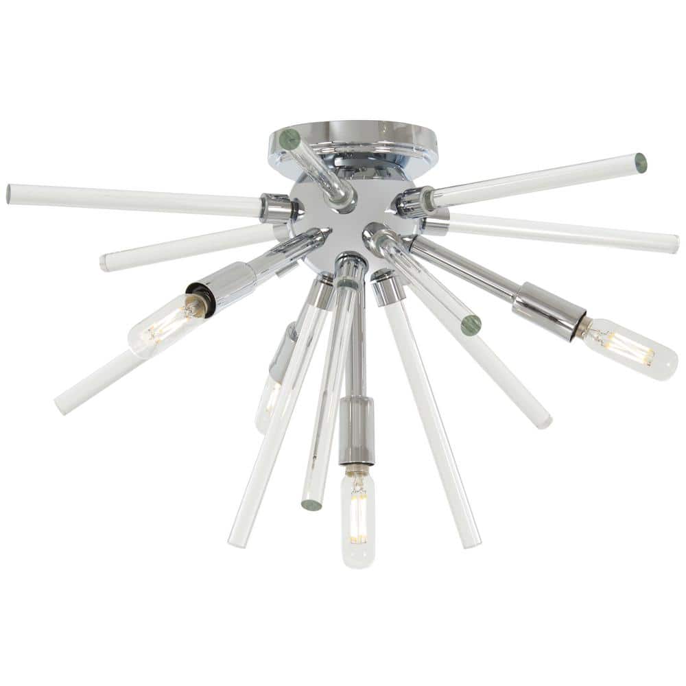 Spiked 4-Light Chrome Flush Mount Light - Hercitys