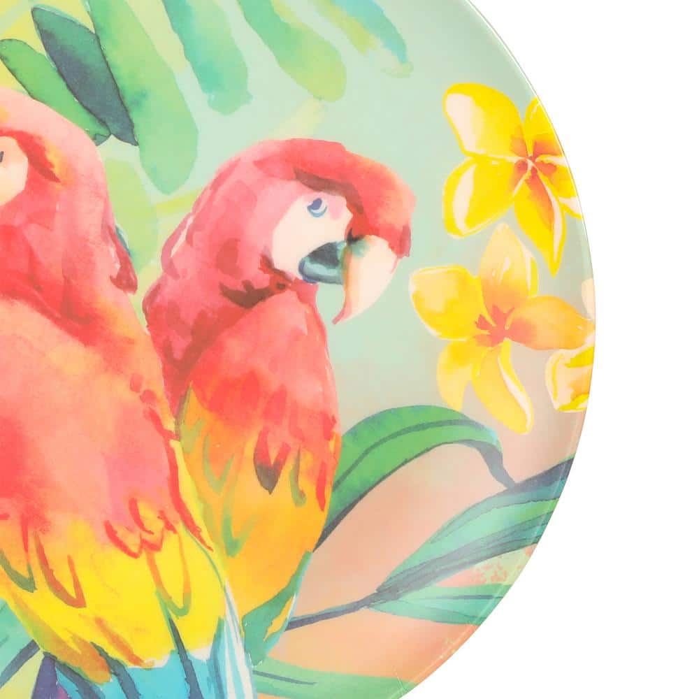 Tropical Parrots 12-pieces Melamine Dinnerware Set in Assorted Designs - Hercitys