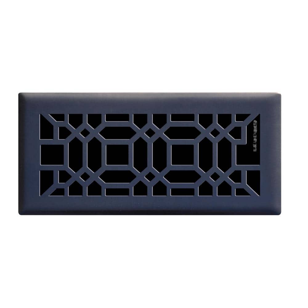 Oriental 4 in. x 10 in. Steel Floor Register, Matte Black - Hercitys