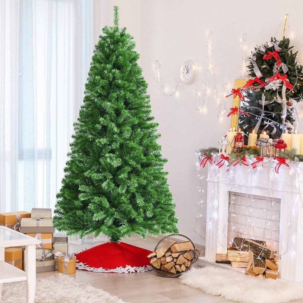 7 ft. Pre-Lit Artificial Christmas Tree Fiber Optic Xmas Tree Holiday Decor - Hercitys