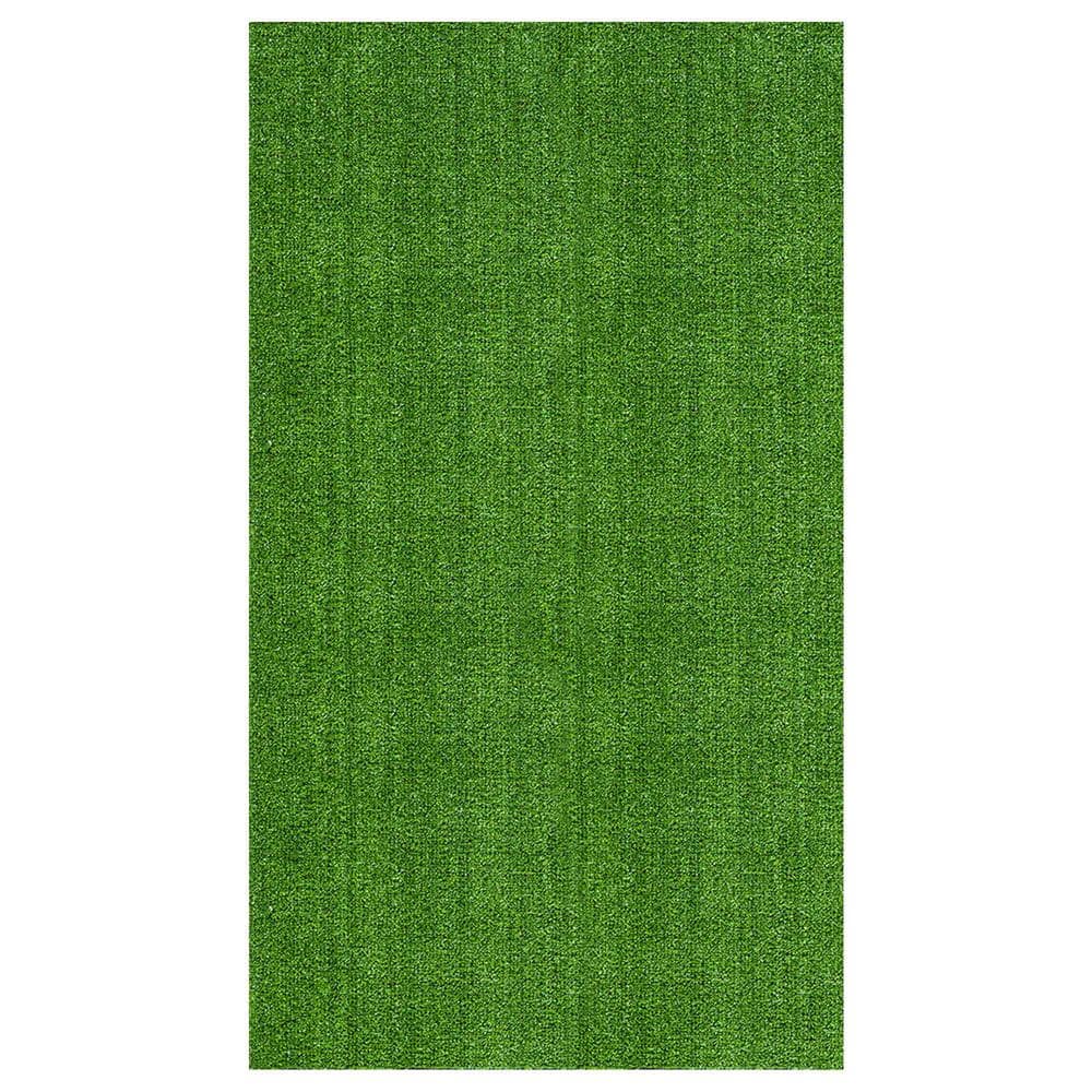 Evergreen Collection 8 ft. x 10 ft. Indoor/Outdoor Green Low Pile Artificial Grass Runner Rug, 7 ft. 10 in.x 10 ft. - Hercitys