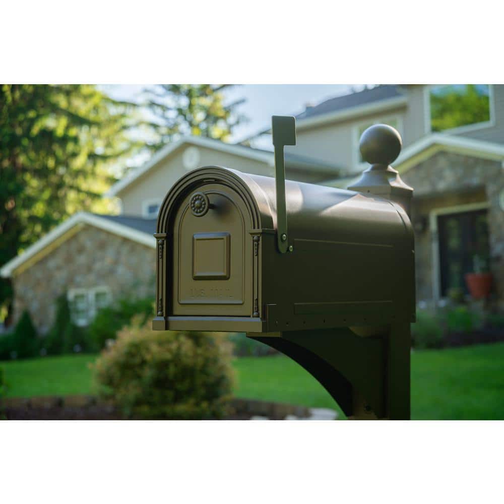 Garrison Venetian Bronze, Large, Steel, Post Mount Mailbox - Hercitys