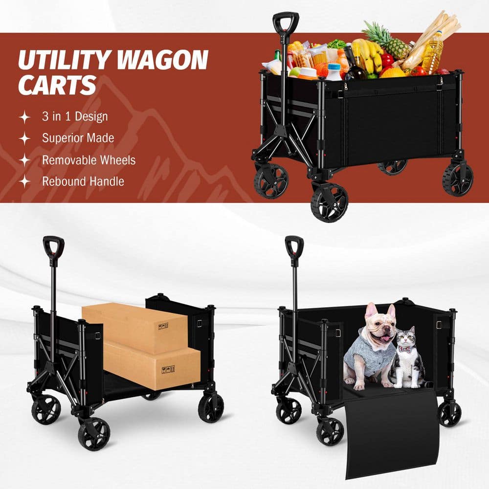 Collapsible Wagon Cart with Wheels for Outdoor Sport - Hercitys