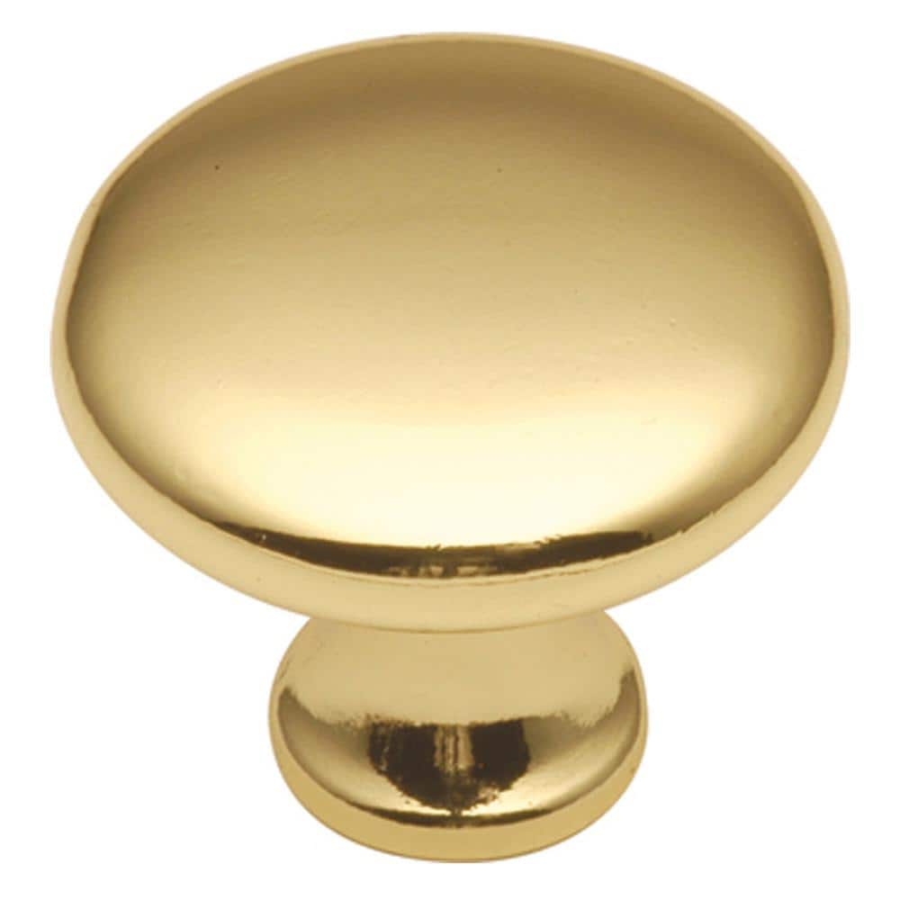 Conquest Collection 1-1/8 in. Dia Polished Brass Finish Cabinet Door and Drawer Knob (25-Pack) - Hercitys
