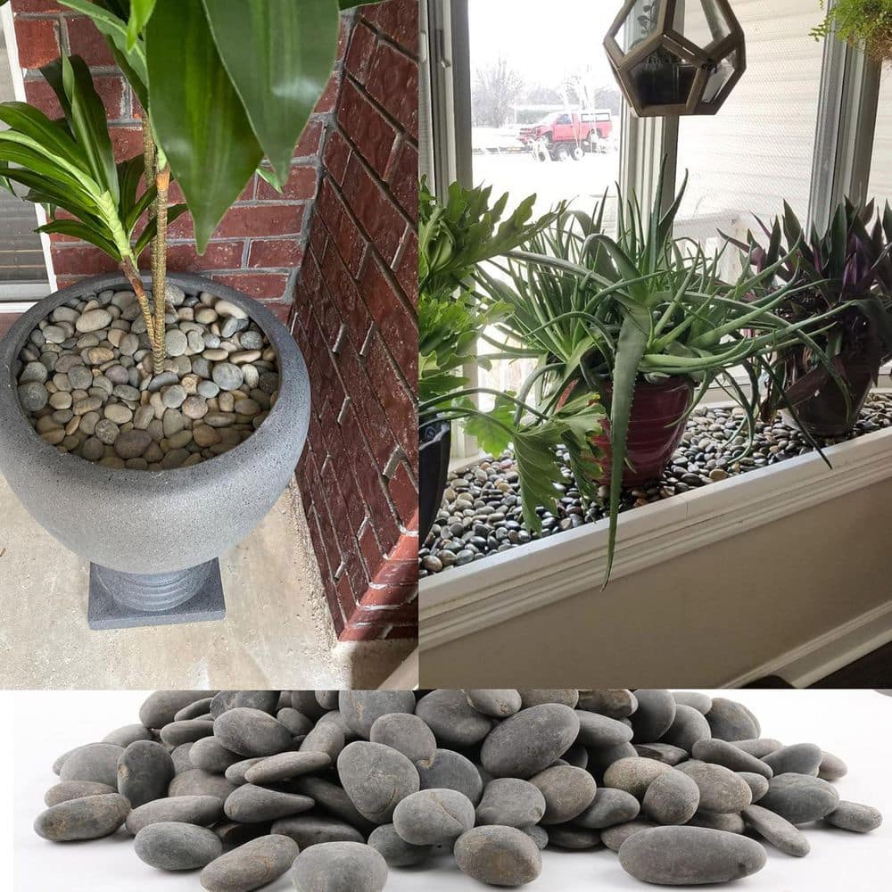 Natural River Rocks Gray Mexican Beach Pebble for Garden and Landscaping, 18 lbs. Bag - Hercitys