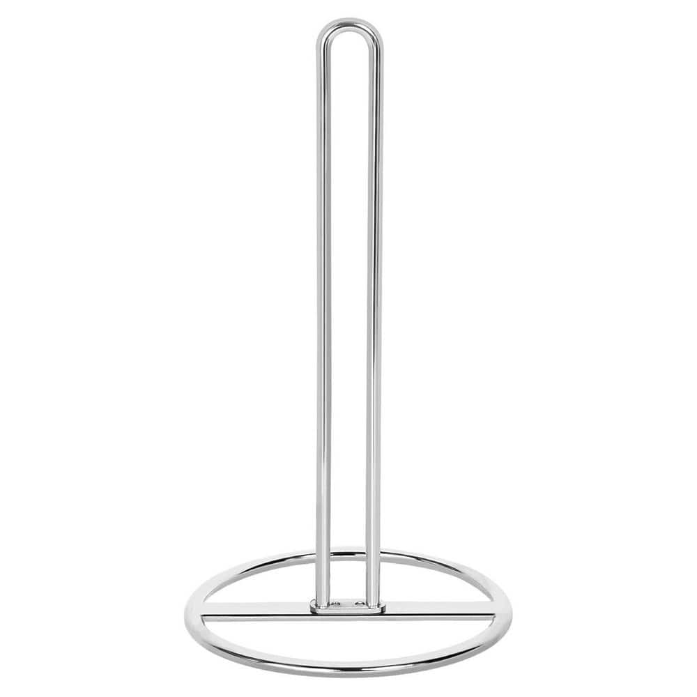 Kitchen Paper Towel Holder Countertop for Standard and Large Size Rolls, Kitchen Organization and Storage in Silver - Hercitys
