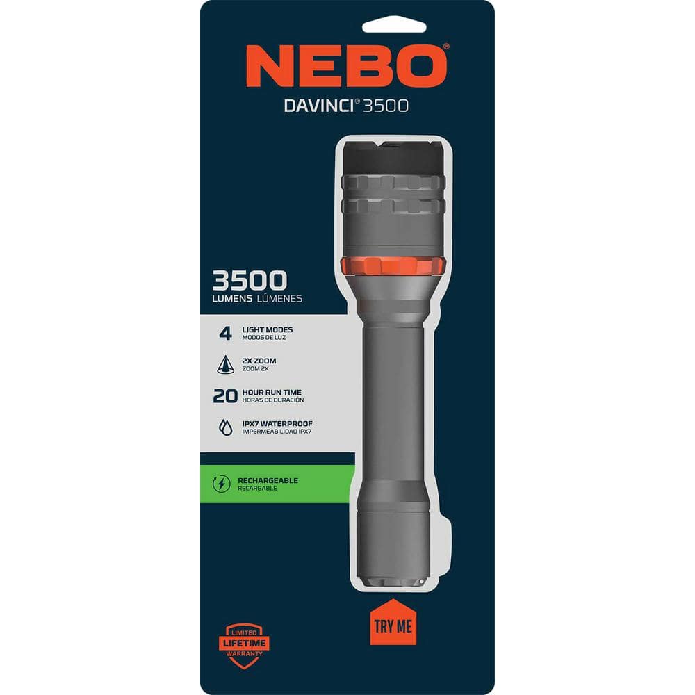 Davinci 3500 Lumen Rechargeable Flashlight and Power Bank - Hercitys