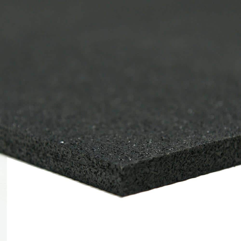 Recycled Rubber – 60A – Sheets and Rolls 3/8 in. T x 1 ft. W x 2 ft. L Black Rubber Garage Flooring - Hercitys