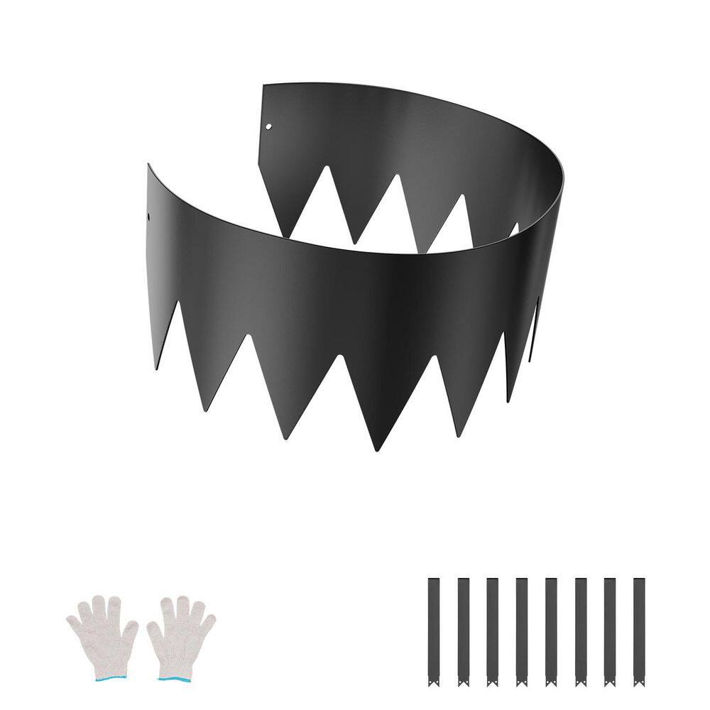 Steel Landscape Edging, 6 Pieces, 40 x 8 in., 0.98 in. H, Rust-Resistant, Durable Yard Divider, Black - Hercitys