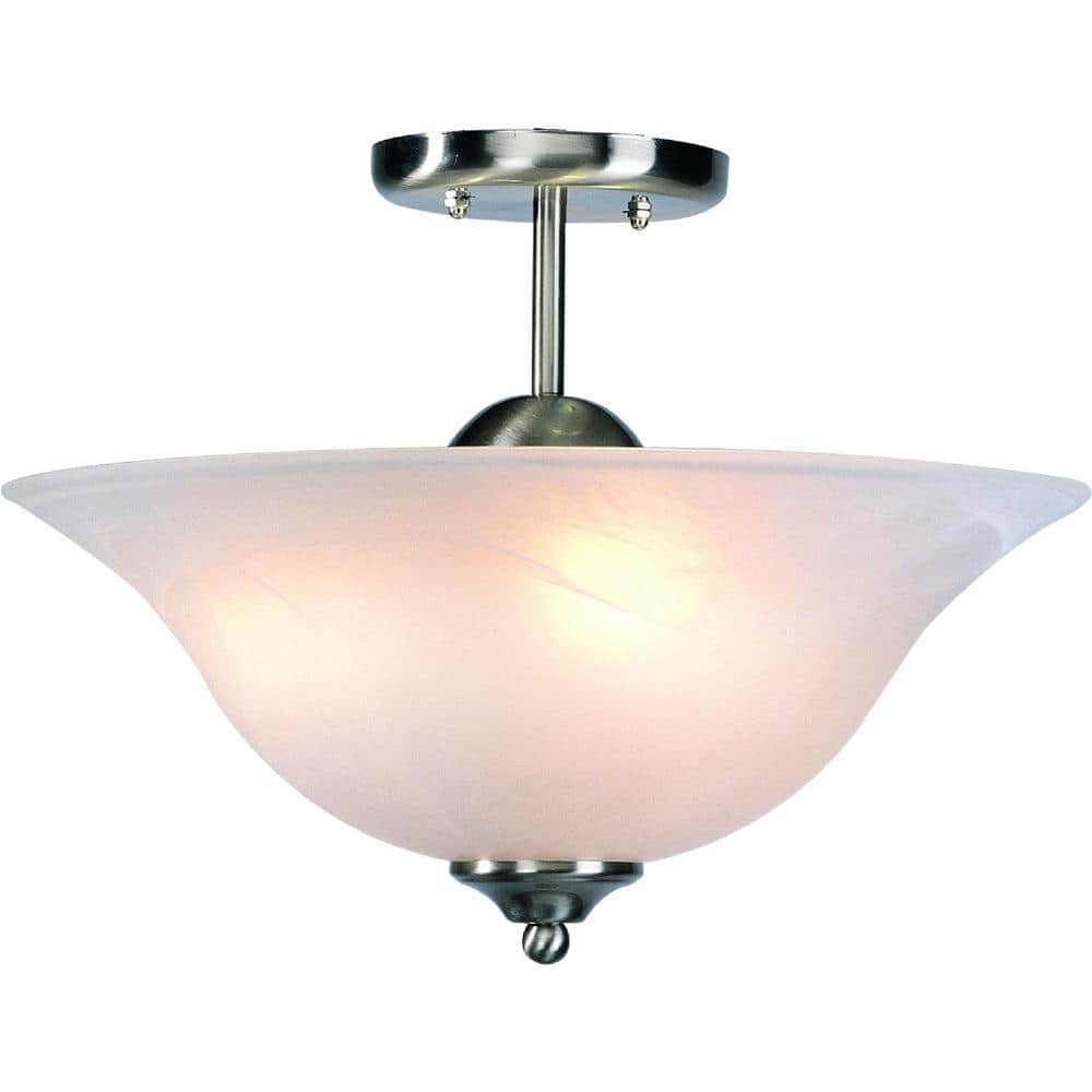 Minster 3-Light Brushed Nickel Interior Semi-Flush Mount - Hercitys