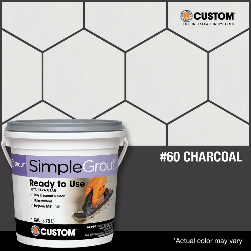 SimpleGrout #60 Charcoal 1 qt. Pre-Mixed Grout - Hercitys