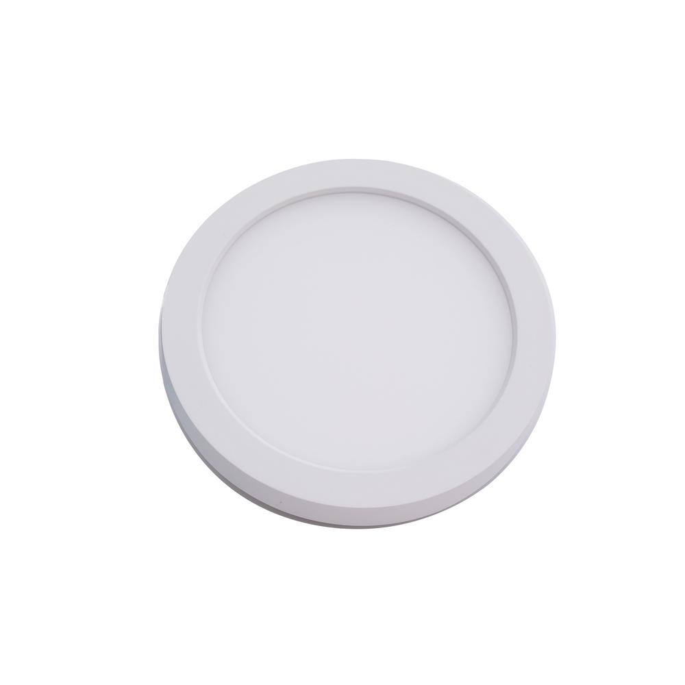 Round 5 in. 1-Light White LED Flush Mount 3000K - Hercitys