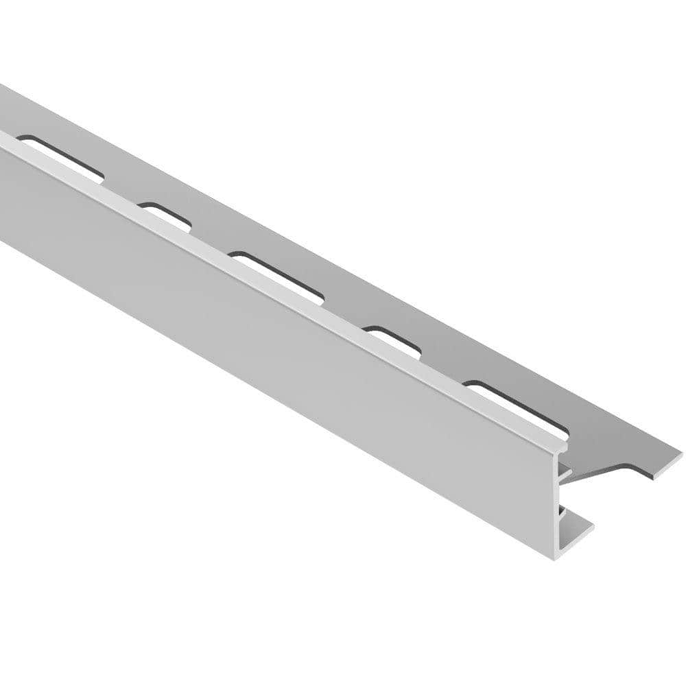 Schiene Satin Anodized Aluminum 1-1/16 in. x 8 ft. 2-1/2 in. Metal L-Angle Tile Edging Trim - Hercitys