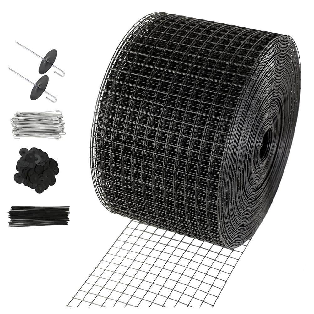 8 in. x 100 ft. Solar Panel Bird Guard, Garden Fence Kit with 70-Pieces Stainless Fasteners 1/2 in. Wire Roll Mesh - Hercitys