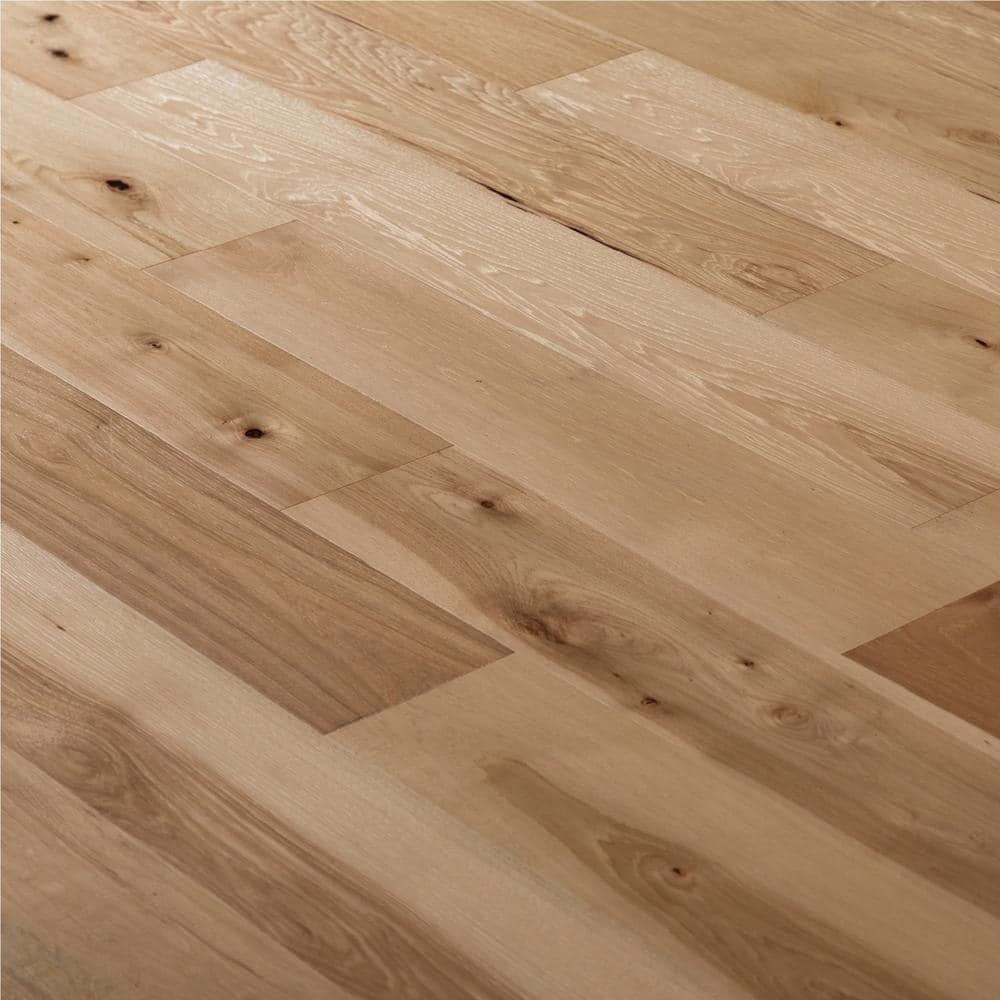 Aged Brushed Hickory 3/8 in. T x 7.5 in. W Click Lock Wire Brushed Engineered Hardwood Flooring (19.43 sq.ft./case) - Hercitys