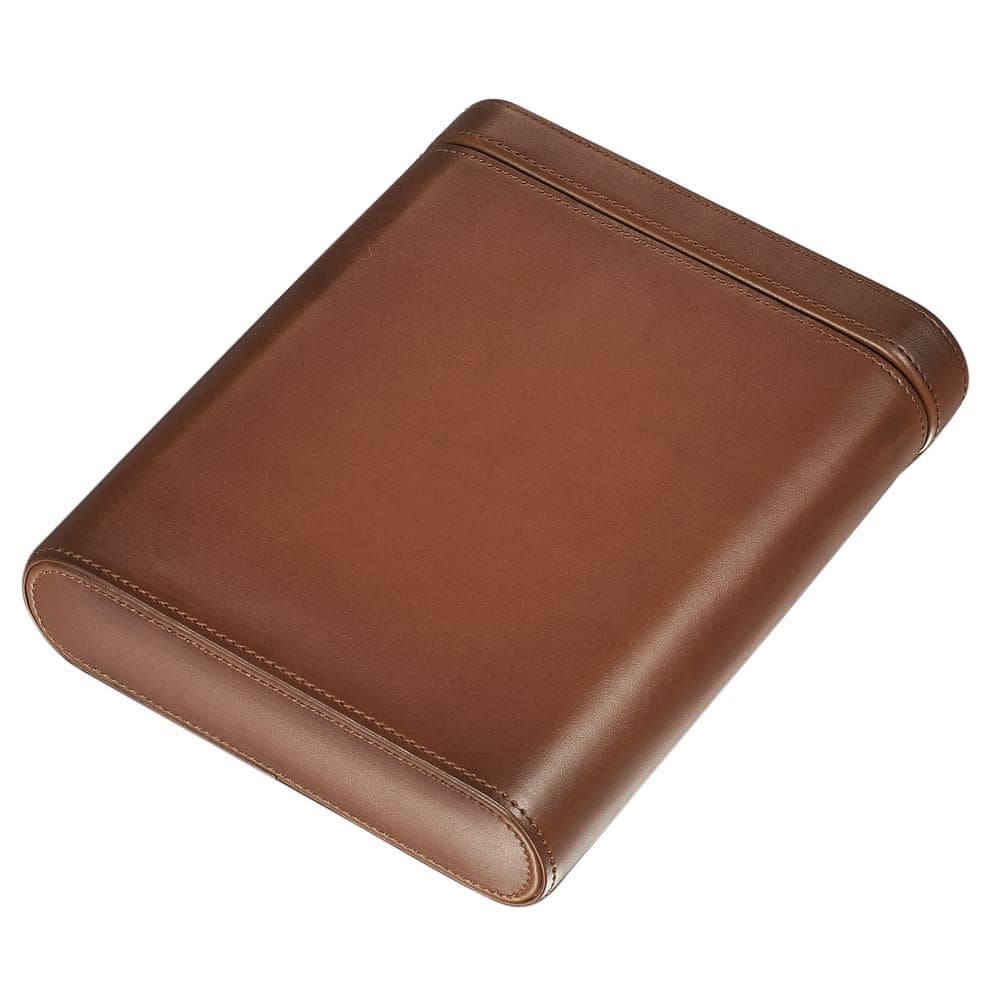 Larsen Brown Leather Five Cigar Travel Case - Hercitys