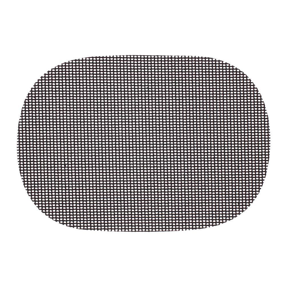 Fishnet 17 in. x 12 in. Black PVC Covered Jute Oval Placemat (Set of 6) - Hercitys