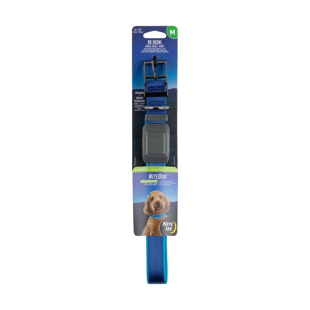 NiteDog – M – Blue/Blue Rechargeable LED Collar - Hercitys
