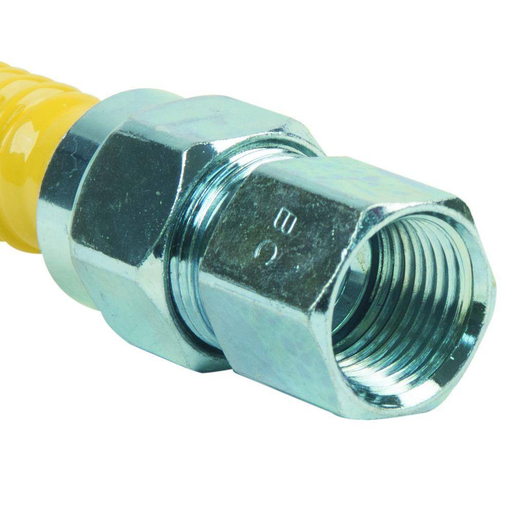 ProCoat 1/2 in. FIP x 1/2 in. MIP x 72 in. Stainless Steel Gas Connector 5/8 in. O.D. (86,000 BTU) - Hercitys