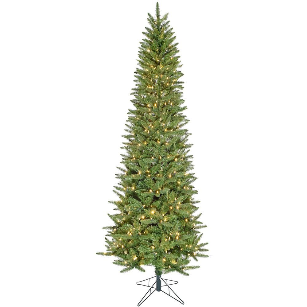 6.5 ft. Prelit Windsor Pine Slim Artificial Christmas Tree with Warm White LED Lights - Hercitys