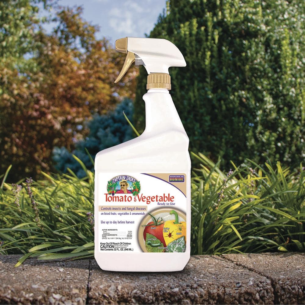 Captain Jack’s Tomato and Vegetable Spray, 32 oz. Ready-to-Use Spray, Insect and Disease Control for Organic Gardening - Hercitys