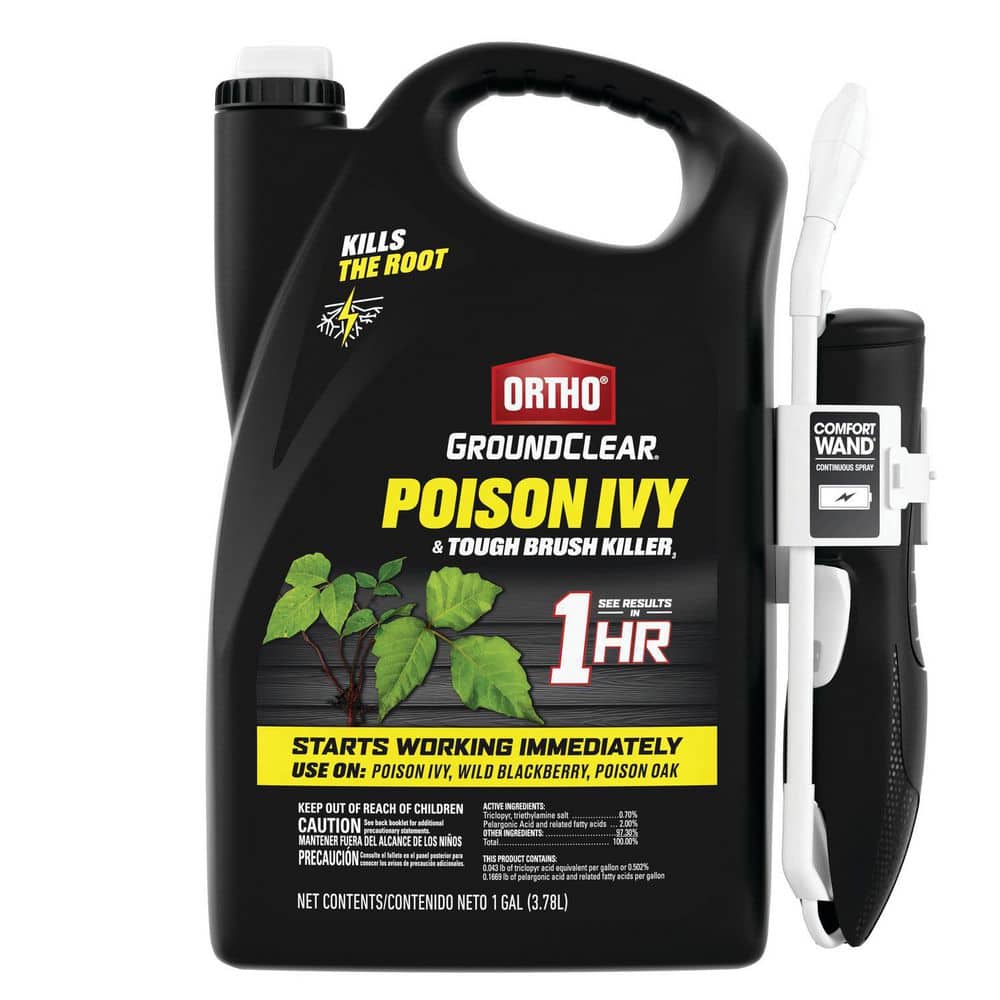 GroundClear 1 Gal. Poison Ivy and Tough Brush Ready-To-Use Weed Killer Spray with Comfort Wand - Hercitys