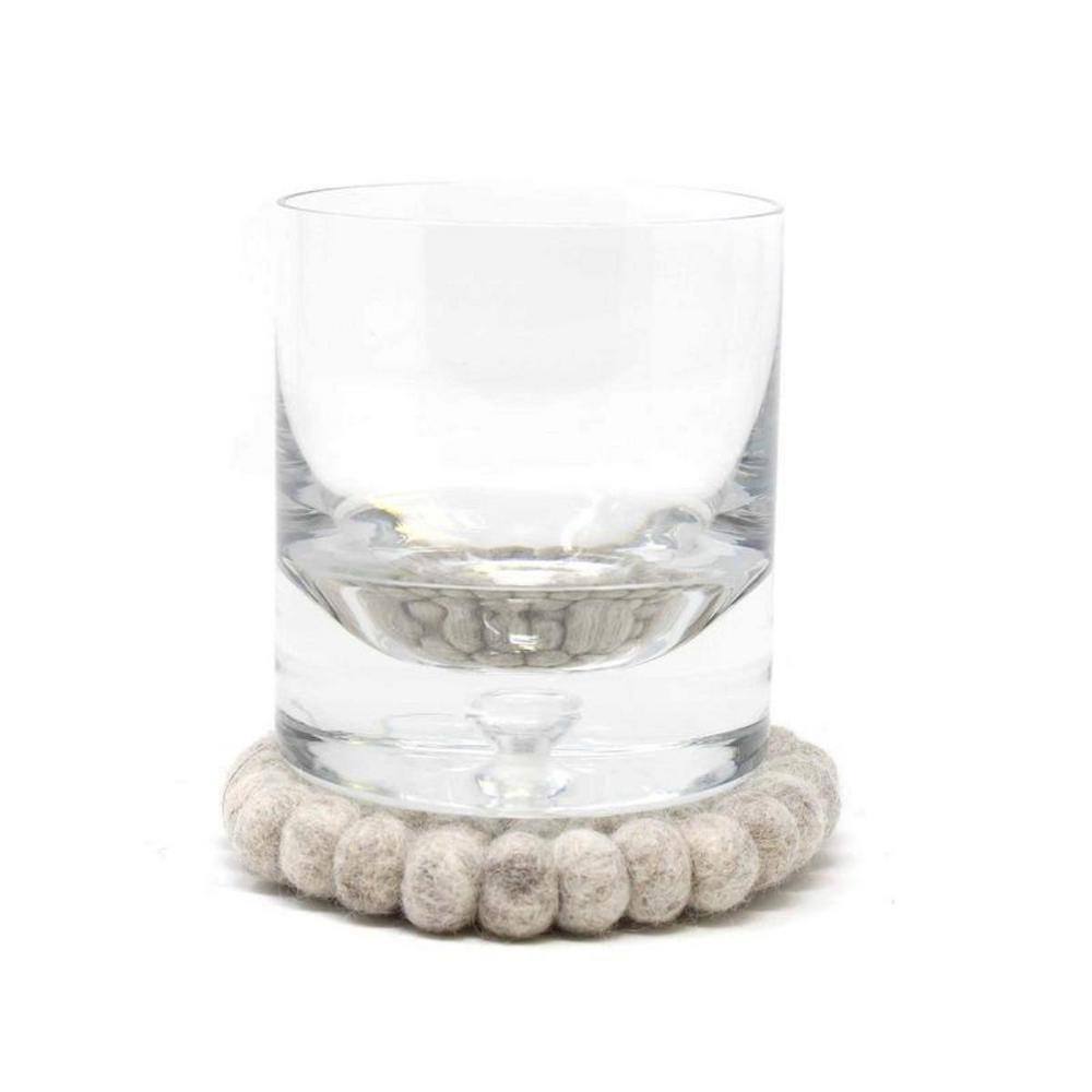 Light Grey Felt Ball Coasters (4-Pack) - Hercitys