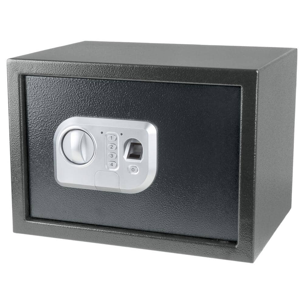 Fingerprint Lock Box for Valuables, Dark Gray - Hercitys