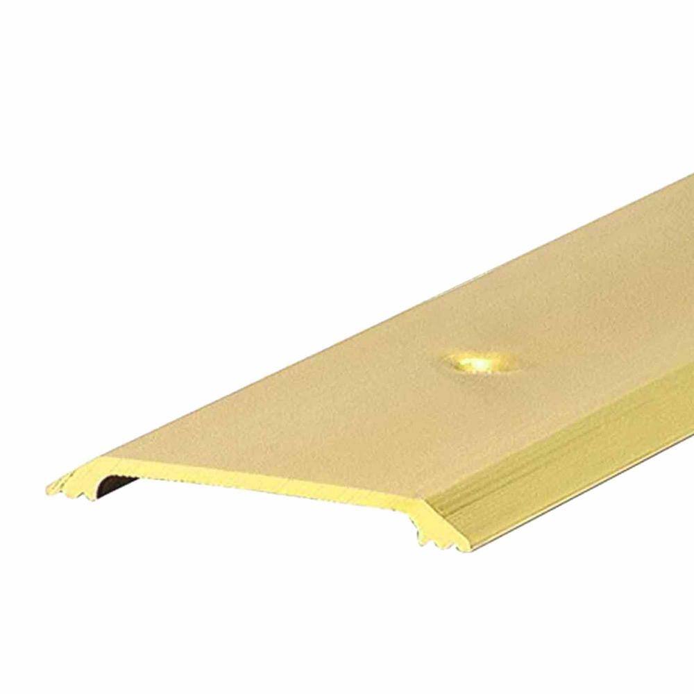 Flat Top 2-1/2 in. x 58 in. Brite Gold Aluminum Saddle Door Threshold - Hercitys