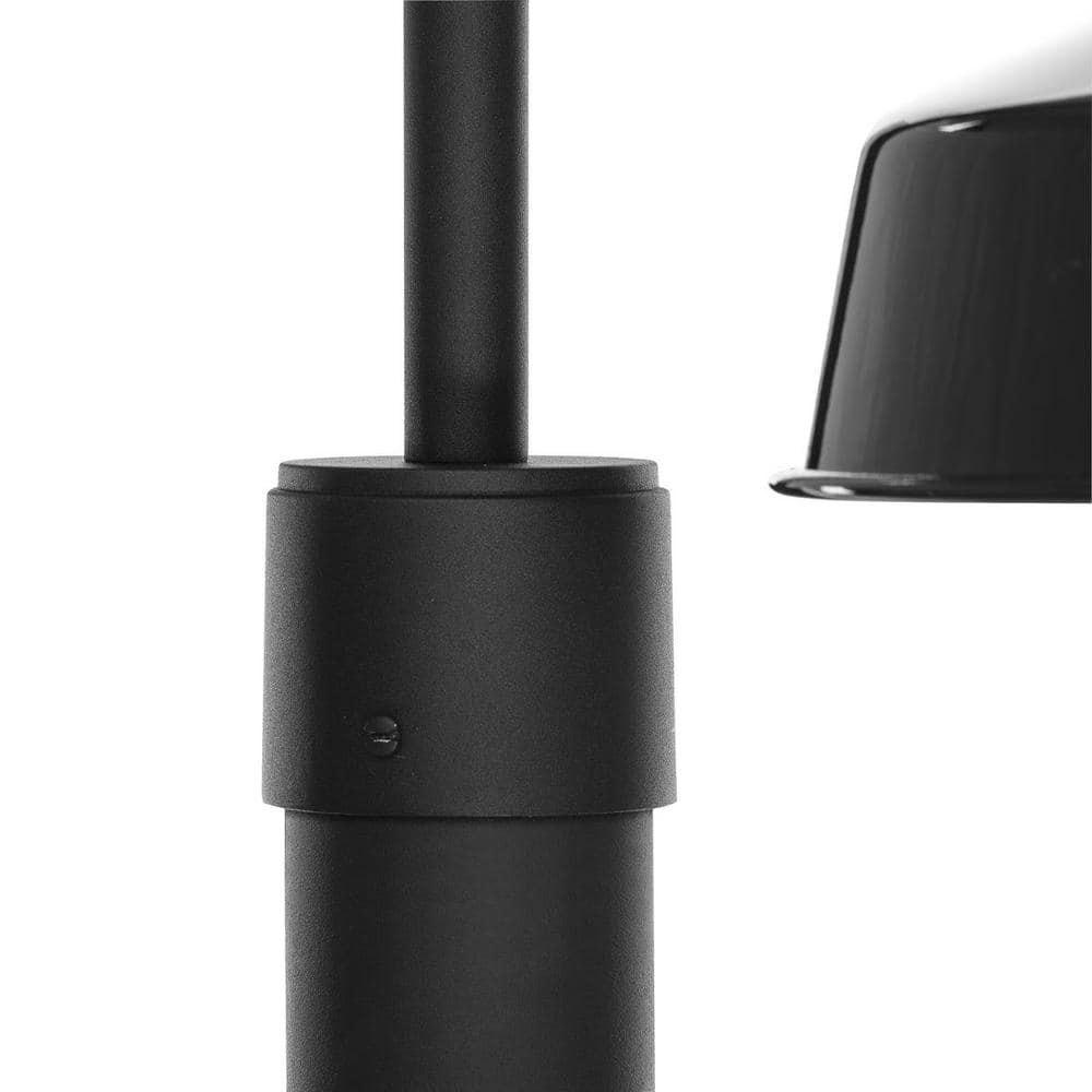 Cedar Springs 1-Light Textured Black Aluminum Weather Resistant Metal Shade Farmhouse Outdoor Post Lantern - Hercitys