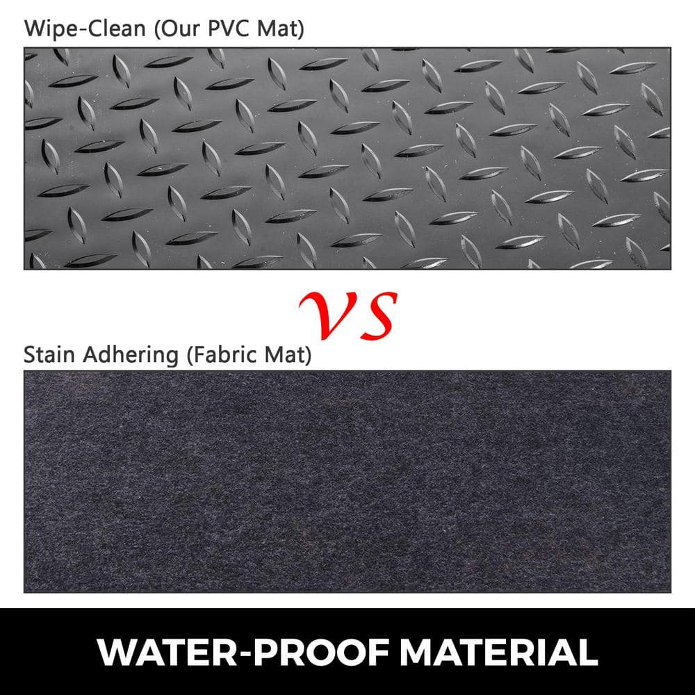 Garage Floor Mats 3.6 ft. W x 17 ft. L Garage Mat 0.09 in. Thickness Black PVC Garage Flooring, 2 Rolls - Hercitys